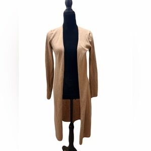J. McLaughlin Taupe Knit Cardigan size small long cardigan 100% cashmere